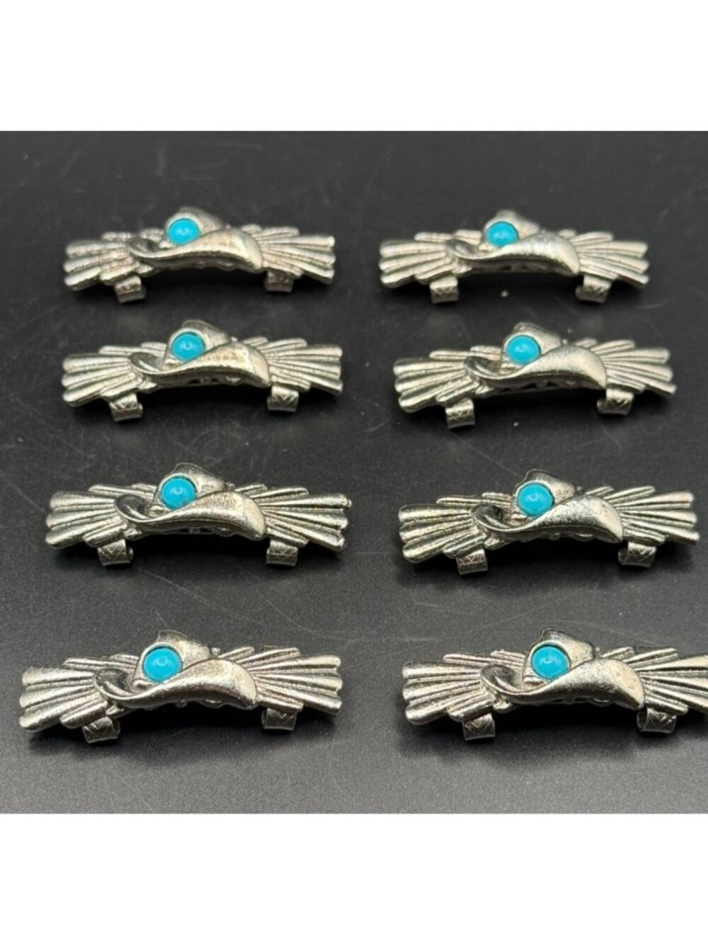Vintage Cowboy Hat Belt Loop Covers Turquoise Set of 8